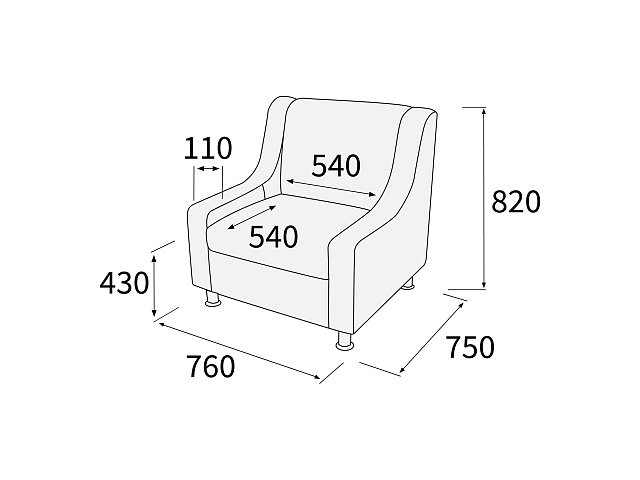 МирЭль Кресло 760х750х820