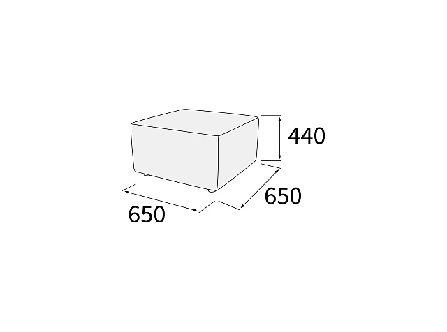 Пуф 1-но местный 650х650х440