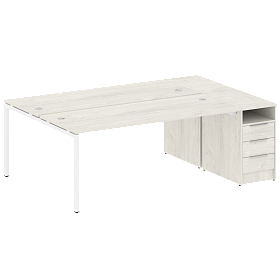 Рабочая станция на П-образном м/к с опорной тумбой 2212*1475*750 - ЭйБиСи-проджект Рабочая станция на П-образном м/к с опорной тумбой 2212*1475*750