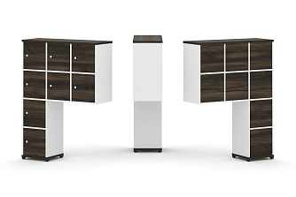 Надставка высокая + (Задняя стенка 8шт.) + (Распашной фасад - 8шт.) 1099х350х1486