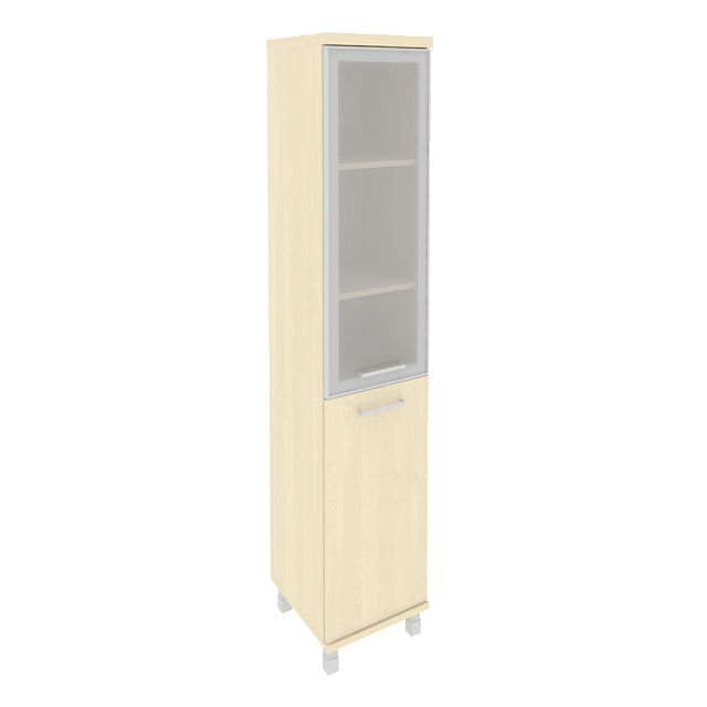 Шкаф высокий узкий левый со стеклом в раме 401x432x2060