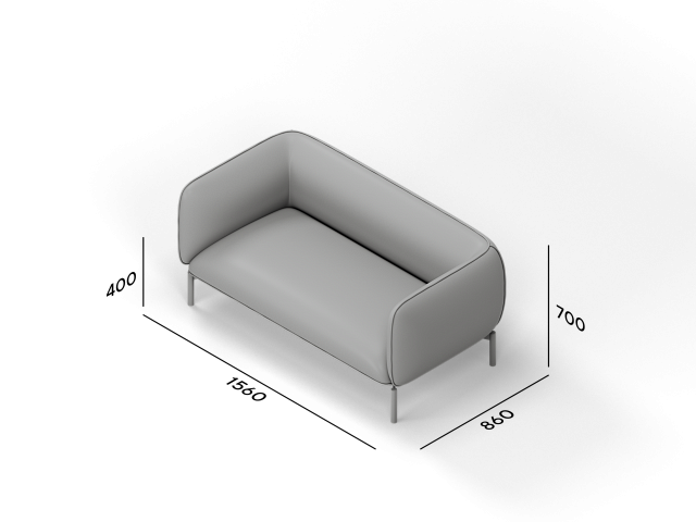 Диван 2-местный Альма