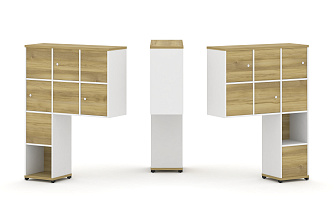 Надставка высокая + (Задняя стенка 8шт.) + (Распашной фасад - 6шт.) 1099х350х1486