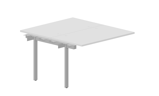 Составной стол bench на 2 рабочих места (4 громмета) – приставной элемент, 1180х1366х750