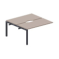 Составной стол bench на 2 рабочих места (2 эргономичных выреза) – приставной элемент, PE2TPV147, 1400х1450х720