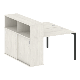 Рабочая станция на П-образном м/к с опорным шкафом-купе 1410*1475*1098