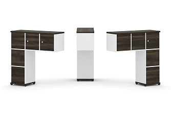 Надставка низкая + (Задняя стенка - 5шт.) + (Блок 2 ящика - 2шт.) + (Распашной фасад - 3шт.) 1099х365х1130