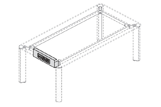 Кабель-канал с розетками (2х220V, USB, RJ45)