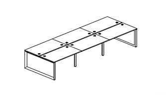 Бенч двойной на 6рм на О-образном каркасе  5400х1496х760