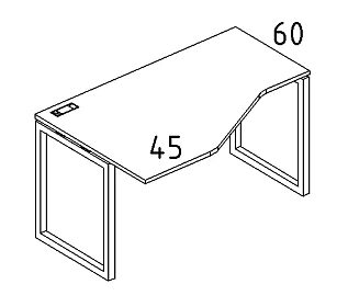 Стол эргономичный левый Техно на мет. каркасе QUATTRO 1400x900x750