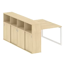 Рабочая станция на О-образном м/к с опорным шкафом-купе 1610*2332*1098 - ЭйБиСи-проджект Рабочая станция на О-образном м/к с опорным шкафом-купе 1610*2332*1098