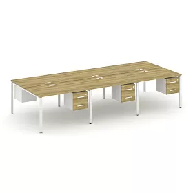 Рабочая станция двухсторонняя с подвесными тумбами на 6 мест 3540х1480х750
