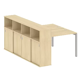 Рабочая станция на П-образном м/к с опорным шкафом-купе 1610*2332*1098 - ЭйБиСи-проджект Рабочая станция на П-образном м/к с опорным шкафом-купе 1610*2332*1098