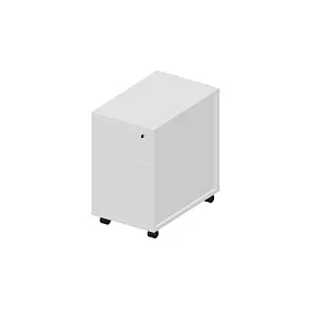 Тумба мобильная узкая (3 ящика, стандартные колёсные опоры, без ручек), 340х530х570