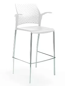 Стул на 4 ногах барный с подлокотниками