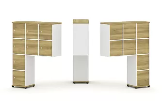 Надставка высокая + (Задняя стенка 8шт.) + (Распашной фасад - 8шт.) 1099х350х1486