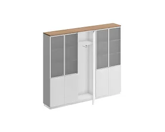 Шкаф комбинированный (документы со стеклом - одежда узкий - документы со стеклом)