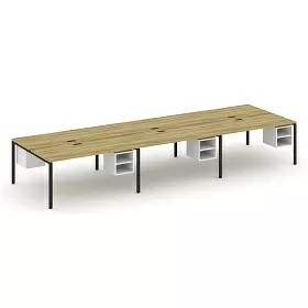 Рабочая станция двухсторонняя с подвесными тумбами на 6 мест 4740х1480х750