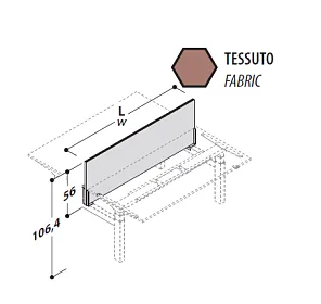 Экран тканевый для бенч-систем (рамка металл черного цвета) 1600х40х560