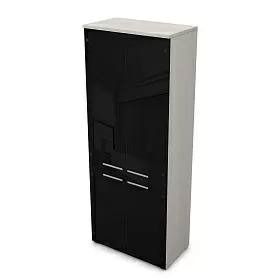 Шкаф, чёрный глянец (задняя стенка ЛДСП) 800х450х2045h - ЭйБиСи-проджект Шкаф, чёрный глянец (задняя стенка ЛДСП) 800х450х2045h