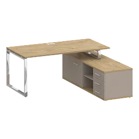 Стол руководителя с опорной греденцией правый 1800х1800х753