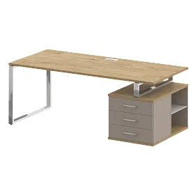 Стол руководителя с опорной тумбой правый 2000х904х753