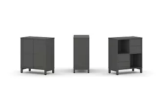 Набор стеллажа одностороннего, 2 яруса (Вставка два ящика - 2шт, Вставка задняя стенка - 2шт) SN.NS-221 754*400*881