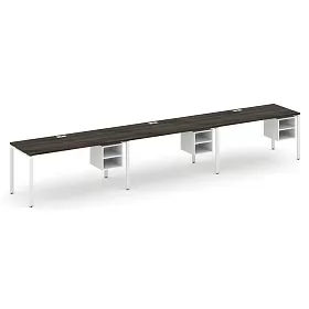 Рабочая станция односторонняя с подвесными тумбами на 3 места 4740х720х750