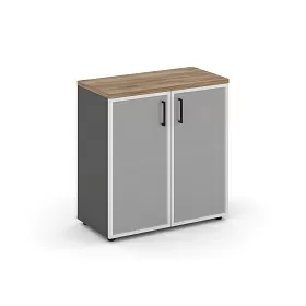 Шкаф низкий широкий (2 низких фасада стекло сатин в раме) SN.STS-303 796*400*833