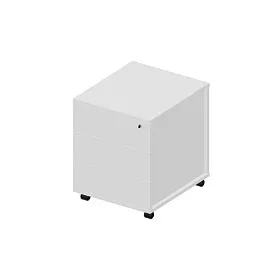 Тумба мобильная (3 ящика, усиленные колёсные опоры, без ручек), 460х530х570