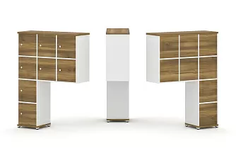 Надставка высокая + (Задняя стенка 8шт.) + (Распашной фасад - 8шт.) 1099х350х1486