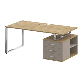 Стол руководителя с опорной тумбой правый 1800х904х753