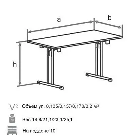 Стол складной FT140 chrome 1380х680х760