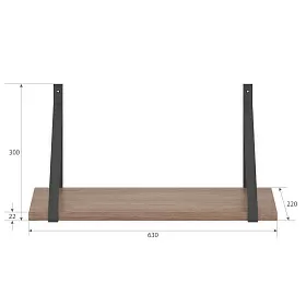 Полка навесная Coffee 630х220х300