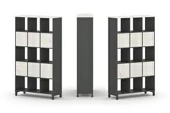 Набор стеллажа двухстороннего, 5 ярусов (Вставка с распашным фасадом-6шт) SN.NSD-531 1121*400*1982