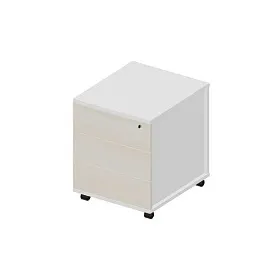 Тумба мобильная (3 ящика, усиленные колёсные опоры, без ручек), 460х530х570