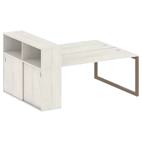 Рабочая станция на О-образном м/к с опорным шкафом-купе 2010*1475*1098