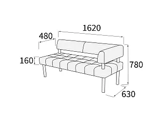Модуль 3-х мест. с правым подл-ком 1620x630x780