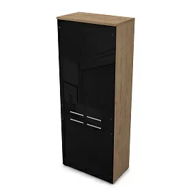 Шкаф, чёрный глянец (задняя стенка ЛДСП) 800х450х2045h - ЭйБиСи-проджект Шкаф, чёрный глянец (задняя стенка ЛДСП) 800х450х2045h