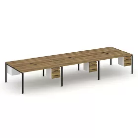 Рабочая станция двухсторонняя с подвесными тумбами на 6 мест 4740х1480х750