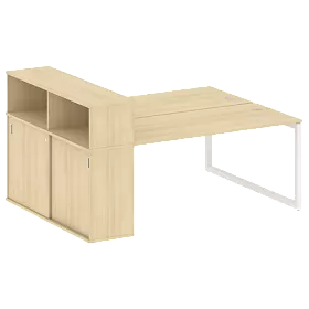 Рабочая станция на О-образном м/к с опорным шкафом-купе 2010*1475*1098