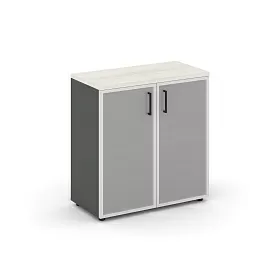 Шкаф низкий широкий (2 низких фасада стекло сатин в раме) SN.STS-303 796*400*833