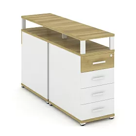 Тумба двухсторонняя опорная/приставная 4 ящика с надставкой 420х1480х917 - ЭйБиСи-проджект Тумба двухсторонняя опорная/приставная 4 ящика с надставкой 420х1480х917