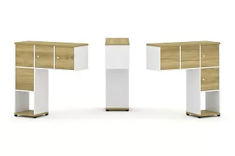 Надставка низкая + (Задняя стенка - 4шт.) + (Распашной фасад - 4шт.) 1099х365х1130