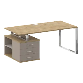 Стол руководителя с опорной тумбой левый1800х904х753