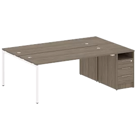 Рабочая станция на П-образном м/к с опорной тумбой 2212*1475*750