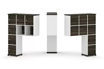 Надставка высокая + (Задняя стенка 8шт.) + (Распашной фасад - 6шт.) 1099х350х1486