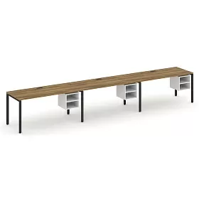 Рабочая станция односторонняя с подвесными тумбами на 3 места 4740х720х750