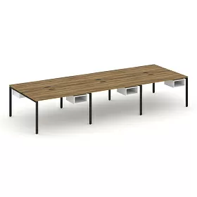 Рабочая станция двухсторонняя с подвесными тумбами на 6 мест 4140х1480х750