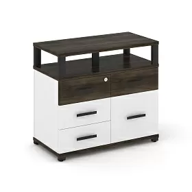 Тумба приставная широкая 4 ящика + 1 распашной фасад с надставкой широкой 836х420х750 - ЭйБиСи-проджект Тумба приставная широкая 4 ящика + 1 распашной фасад с надставкой широкой 836х420х750